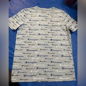 Youth champion shirt grey with blue and white
